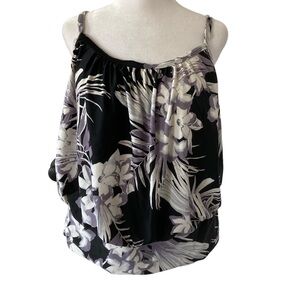 Kona Sol 14W tankini top adjustable straps black purple white